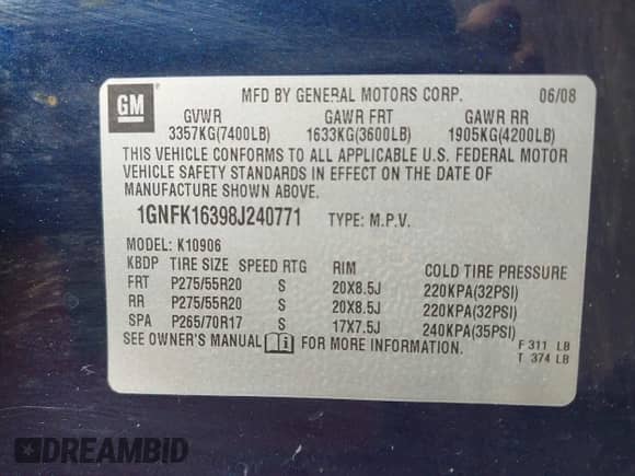 2008 Chevrolet Suburban 3LT z VIN 1GNFK16398J240771, wystawiony jako IAAI lot #42635255 z przebiegiem 185 740 mil mil oraz . Historia ofert i sprzedaży dostępna na DreamBid. Obrazek 9.