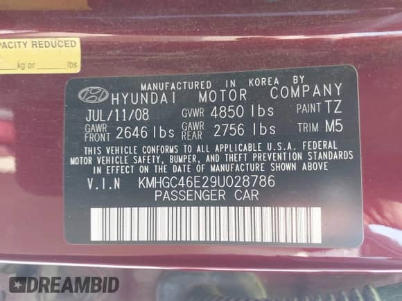 2009 Hyundai Genesis с VIN KMHGC46E29U028786, выставлен на аукционе IAAI как лот 42999496 с пробегом 287 496 миль миль и . История ставок и продаж доступна на DreamBid. Изображение 9.