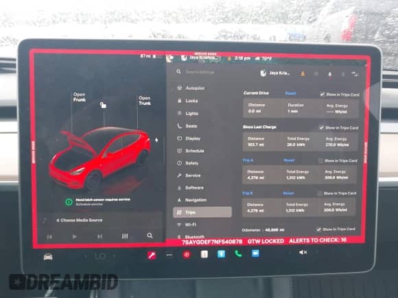 2022 Tesla Model Y Performance with VIN 7SAYGDEF7NF540878, listed as a IAAI auction lot 43102241 with 48,998 mi miles and . Bid and sale history available at DreamBid. Image 7.