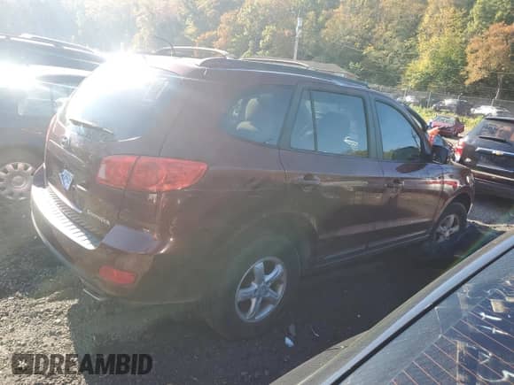 2007 Hyundai Santa Fe GLS with VIN 5NMSG13D87H097855, listed as a Copart auction lot 87064205 with 285,619 mi miles and Salvage title. Bid and sale history available at DreamBid. Image 3.