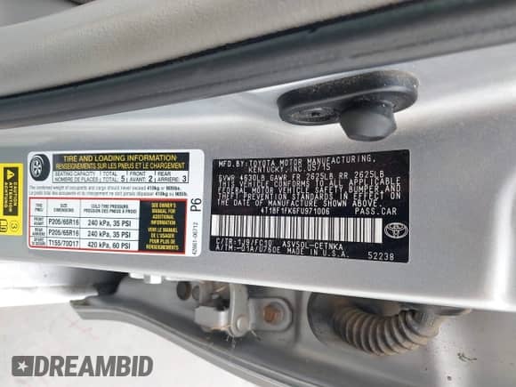 2015 Toyota Camry LE с VIN 4T1BF1FK6FU971006, выставлен на аукционе IAAI как лот 43526819 с пробегом 123 103 миль миль и . История ставок и продаж доступна на DreamBid. Изображение 9.