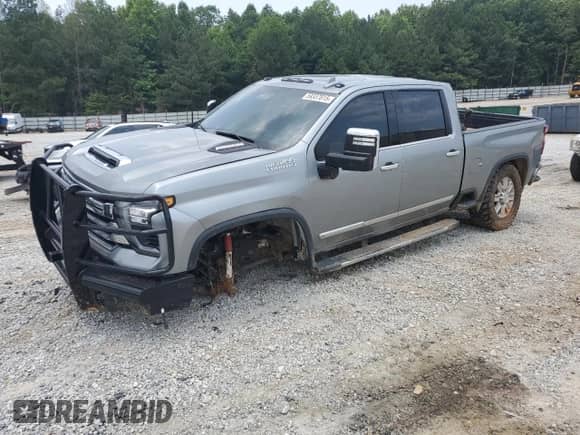 2024 Chevrolet Silverado 2500HD High Country с VIN 2GC4YREY5R1261395, выставлен на аукционе Copart как лот 59337815 с пробегом Не указан миль и Списание • Salvage title. История ставок и продаж доступна на DreamBid. Изображение 1.