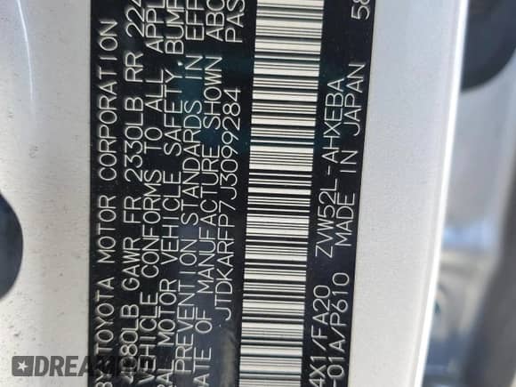 2018 Toyota Prius Plus z VIN JTDKARFP7J3099284, wystawiony jako Copart lot #58186915 z przebiegiem 51 694 mil mil oraz Szkoda całkowita • Salvage title. Historia ofert i sprzedaży dostępna na DreamBid. Obrazek 13.