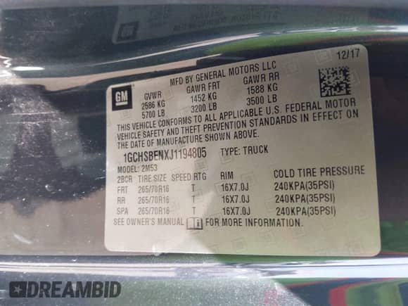 2018 Chevrolet Colorado 2WD Work Truck z VIN 1GCHSBENXJ1194805, wystawiony jako IAAI lot #42131902 z przebiegiem 109 328 mil mil oraz . Historia ofert i sprzedaży dostępna na DreamBid. Obrazek 9.