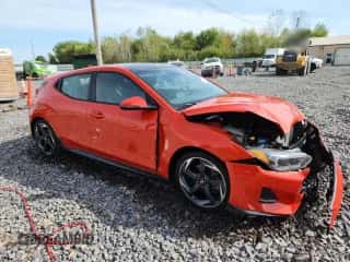 2019 Hyundai Veloster Turbo with VIN KMHTH6AB8KU009366, listed as a Copart auction lot 82120485 with 39,245 mi miles and Salvage title. Bid and sale history available at DreamBid. Image 4.