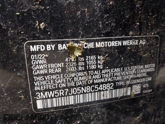 2022 BMW 3 Series 330i xDrive z VIN 3MW5R7J05N8C54882, wystawiony jako IAAI lot #43129155 z przebiegiem Nie podano mil oraz . Historia ofert i sprzedaży dostępna na DreamBid. Obrazek 9.