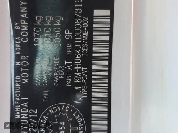 2013 Hyundai Genesis Coupe R-Spec с VIN KMHHU6KJ1DU087319, выставлен на аукционе Copart как лот 72359364 с пробегом 244 776 миль миль и Чистый • Clean title. История ставок и продаж доступна на DreamBid. Изображение 12.