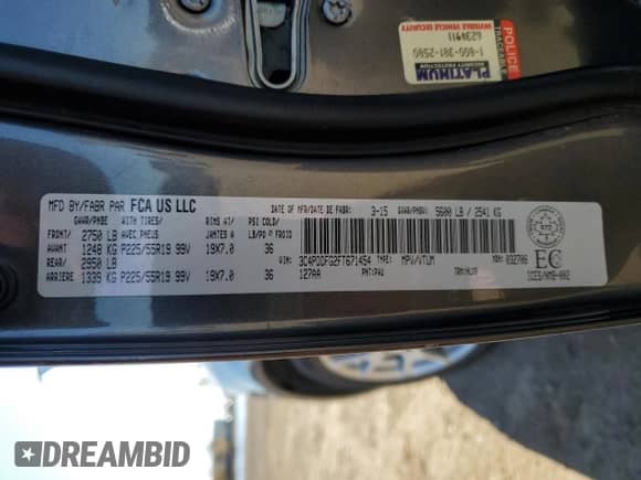 2015 Dodge Journey R/T with VIN 3C4PDDFG2FT671454, listed as a Copart auction lot 86496615 with 132,854 mi miles and Clean title. Bid and sale history available at DreamBid. Image 13.
