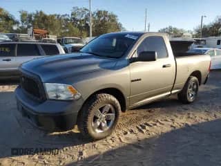 2013 Ram 1500 Tradesman with VIN 3C6JR6AP0DG572591, listed as a Copart auction lot 79897204 with 160,626 mi miles and Salvage title. Bid and sale history available at DreamBid. Image 1.