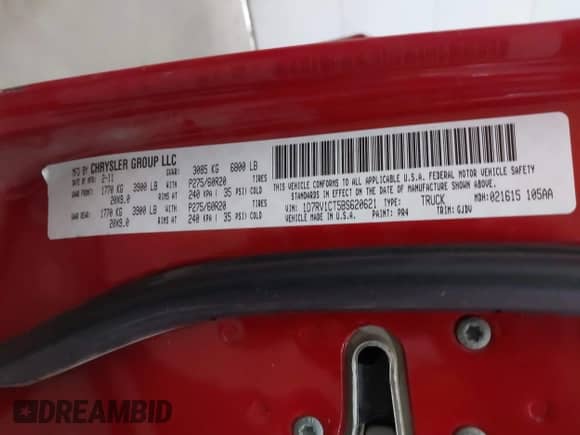 2011 Ram 1500 Big Horn with VIN 1D7RV1CT5BS620621, listed as a IAAI auction lot 40786229 with 118,179 mi miles and . Bid and sale history available at DreamBid. Image 9.