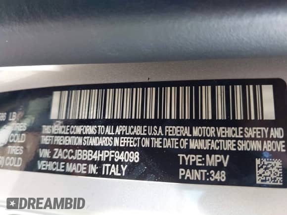 2017 Jeep Renegade Altitude с VIN ZACCJBBB4HPF94098, выставлен на аукционе IAAI как лот 42822443 с пробегом 78 910 миль миль и . История ставок и продаж доступна на DreamBid. Изображение 9.