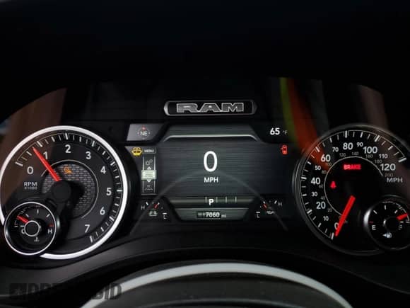 2025 Ram 1500 Warlock with VIN 1C6SRFGP6SN707508, listed as a Copart auction lot 81294615 with 7,060 mi miles and Salvage title. Bid and sale history available at DreamBid. Image 9.