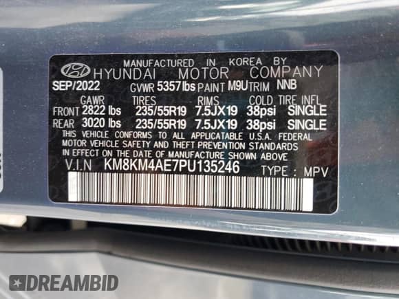 2023 Hyundai Ioniq 5 SE with VIN KM8KM4AE7PU135246, listed as a Copart auction lot 84264495 with 47,588 mi miles and Salvage title. Bid and sale history available at DreamBid. Image 12.