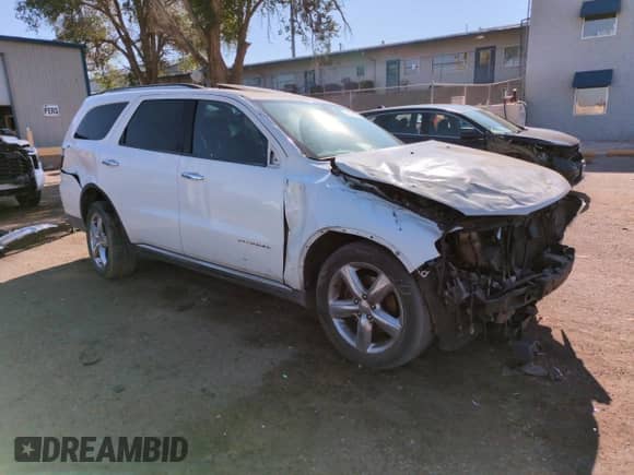 2012 Dodge Durango Citadel with VIN 1C4SDHET5CC252196, listed as a Copart auction lot 59625565 with Not provided miles and Salvage title. Bid and sale history available at DreamBid. Image 4.