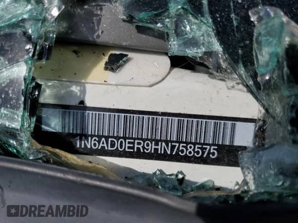 2017 Nissan Frontier SV with VIN 1N6AD0ER9HN758575, listed as a Copart auction lot 80896455 with Not provided miles and Salvage title. Bid and sale history available at DreamBid. Image 12.