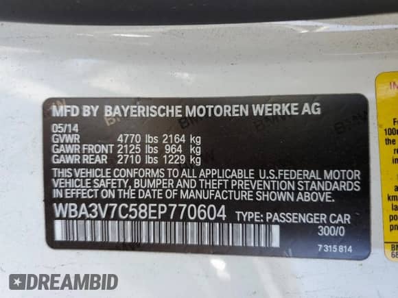 2014 BMW 4 Series 428i с VIN WBA3V7C58EP770604, выставлен на аукционе Copart как лот 58353515 с пробегом 171 339 миль миль и Списание • Salvage title. История ставок и продаж доступна на DreamBid. Изображение 12.