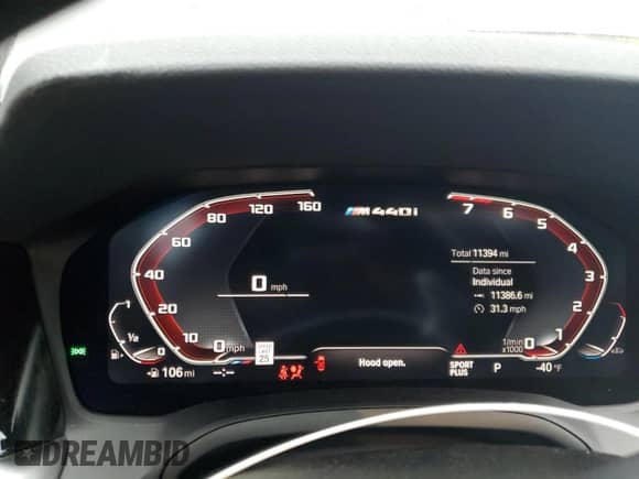 2023 BMW 4 Series M440i с VIN WBA83AP01PCM86166, выставлен на аукционе Copart как лот 51075655 с пробегом 11 394 миль миль и Списание • Salvage title. История ставок и продаж доступна на DreamBid. Изображение 9.