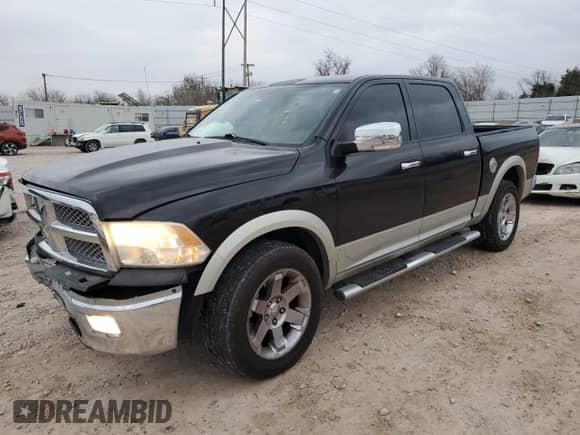 2010 Dodge 1500 Laramie with VIN 1D7RV1CT0AS119649, listed as a Copart auction lot 86392334 with 144,408 mi miles and Salvage title. Bid and sale history available at DreamBid. Image 1.