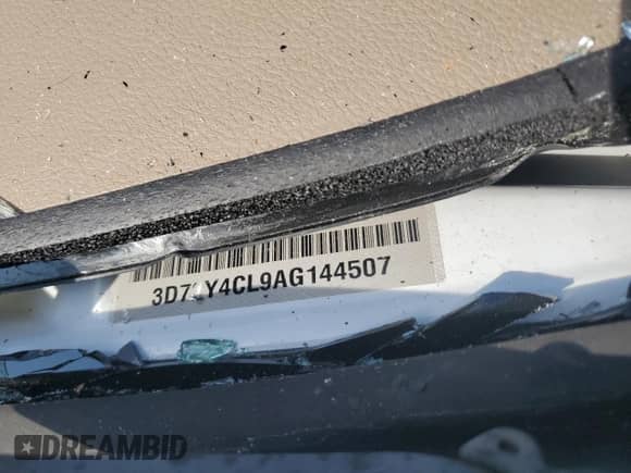 2010 Dodge 3500 Laramie with VIN 3D73Y4CL9AG144507, listed as a Copart auction lot 68085514 with Not provided miles and Salvage title. Bid and sale history available at DreamBid. Image 12.
