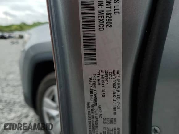 2022 Jeep Compass Latitude с VIN 3C4NJDBB0NT182902, выставлен на аукционе Copart как лот 58945135 с пробегом 18 910 миль миль и Списание • Salvage title. История ставок и продаж доступна на DreamBid. Изображение 13.