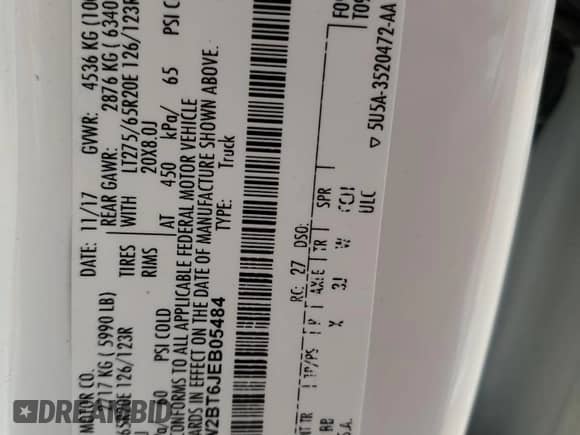 2018 Ford F-250 XL с VIN 1FT7W2BT6JEB05484, выставлен на аукционе Copart как лот 68192705 с пробегом 170 103 миль миль и Списание • Salvage title. История ставок и продаж доступна на DreamBid. Изображение 13.