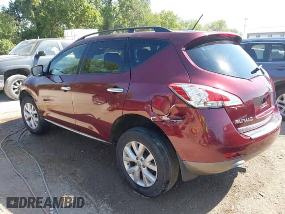 2012 Nissan Murano SL with VIN JN8AZ1MW8CW233578, listed as a IAAI auction lot 42937020 with 126,315 mi miles and . Bid and sale history available at DreamBid. Image 3.