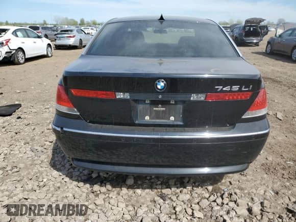 2003 BMW 7 Series 745Li with VIN WBAGN63463DS43985, listed as a Copart auction lot 55730445 with Not provided miles and Salvage title. Bid and sale history available at DreamBid. Image 6.