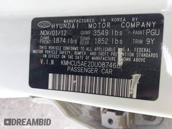 2013 Hyundai Accent SE с VIN KMHCU5AE2DU087466, выставлен на аукционе IAAI как лот 43594828 с пробегом 181 627 миль миль и . История ставок и продаж доступна на DreamBid. Изображение 9.