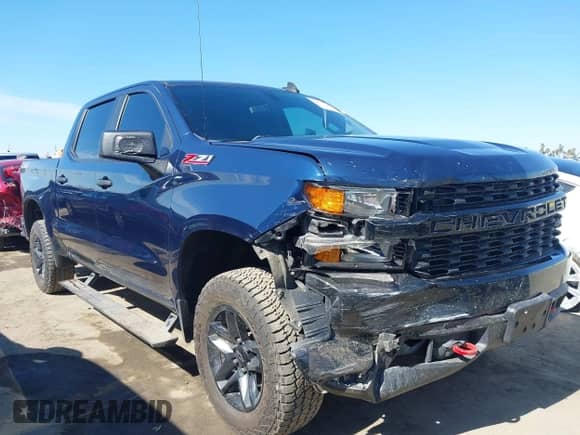 2021 Chevrolet Silverado 1500 Custom Trail Boss with VIN 1GCPYCEF4MZ234391, listed as a IAAI auction lot 42677448 with 87,228 mi miles and . Bid and sale history available at DreamBid. Image 1.