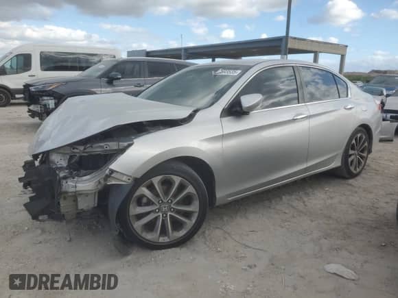 2014 Honda Accord Sport с VIN 1HGCR2F52EA079806, выставлен на аукционе Copart как лот 82593535 с пробегом 128 669 миль миль и Списание • Salvage title. История ставок и продаж доступна на DreamBid. Изображение 1.