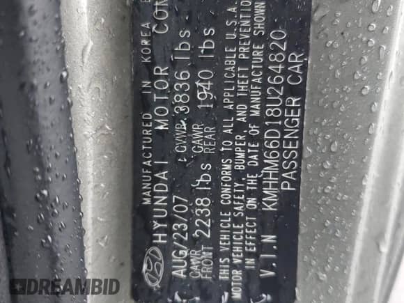 2008 Hyundai Tiburon GS с VIN KMHHM66D18U264820, выставлен на аукционе Copart как лот 54485415 с пробегом 158 129 миль миль и Списание • Salvage title. История ставок и продаж доступна на DreamBid. Изображение 12.