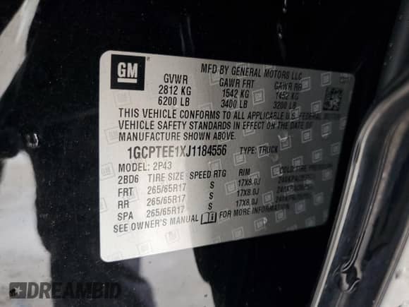 2018 Chevrolet Colorado 4WD ZR2 z VIN 1GCPTEE1XJ1184556, wystawiony jako Copart lot #85921795 z przebiegiem 86 992 mil mil oraz Szkoda całkowita • Salvage title. Historia ofert i sprzedaży dostępna na DreamBid. Obrazek 12.