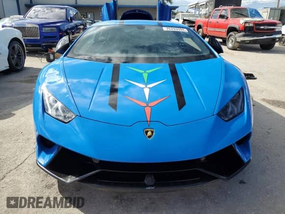 2018 Lamborghini Huracan with VIN ZHWUD4ZF2JLA08437, listed as a Copart auction lot 76293594 with Not provided miles and Non repairable. Bid and sale history available at DreamBid. Image 5.