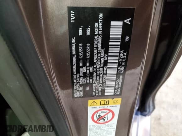 2018 Toyota Sienna LE z VIN 5TDJZ3DCXJS188945, wystawiony jako Copart lot #53684585 z przebiegiem Nie podano mil oraz Szkoda całkowita • Salvage title. Historia ofert i sprzedaży dostępna na DreamBid. Obrazek 13.