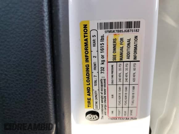 2018 Ford Explorer z VIN 1FM5K7B85JGB75182, wystawiony jako Copart lot #81408785 z przebiegiem 137 264 mil mil oraz Szkoda całkowita • Salvage title. Historia ofert i sprzedaży dostępna na DreamBid. Obrazek 13.