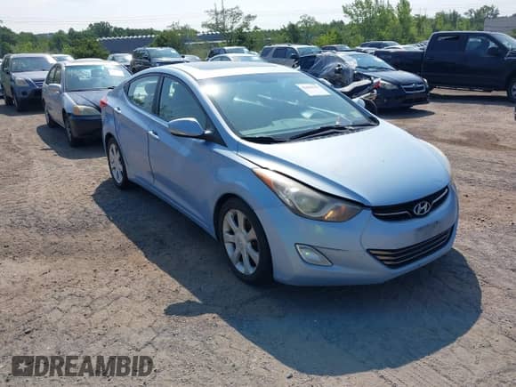 2012 Hyundai Elantra GLS with VIN KMHDH4AE6CU314403, listed as a IAAI auction lot 42829153 with 149,983 mi miles and . Bid and sale history available at DreamBid. Image 1.