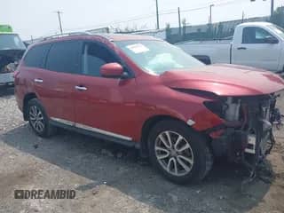2014 Nissan Pathfinder Platinum z VIN 5N1AR2MM5EC683575, wystawiony jako IAAI lot #42481273 z przebiegiem Nie podano mil oraz . Historia ofert i sprzedaży dostępna na DreamBid. Obrazek 1.