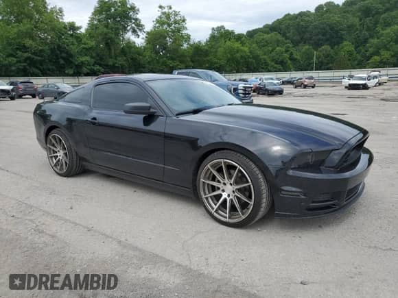 2014 Ford Mustang V6 with VIN 1ZVBP8AMXE5319384, listed as a Copart auction lot 63340345 with 63,255 mi miles and Salvage title. Bid and sale history available at DreamBid. Image 4.