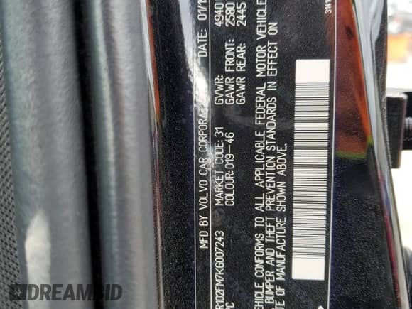 2019 Volvo S60 R-Design с VIN 7JR102FM7KG007243, выставлен на аукционе Copart как лот 71583823 с пробегом 30 555 миль миль и . История ставок и продаж доступна на DreamBid. Изображение 13.