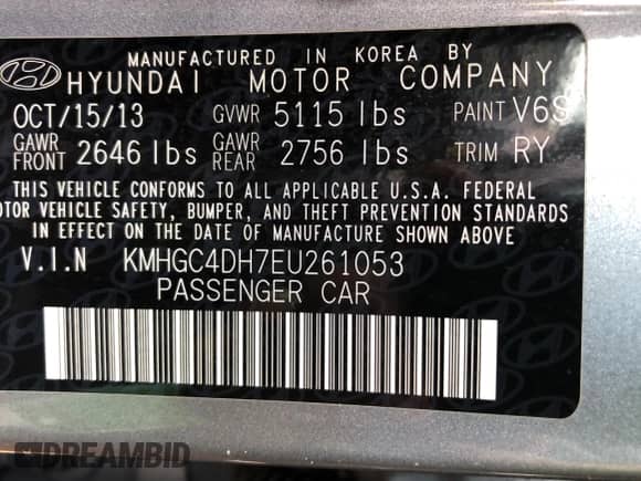 2014 Hyundai Genesis R-Spec с VIN KMHGC4DH7EU261053, выставлен на аукционе Copart как лот 66725735 с пробегом 160 856 миль миль и Чистый • Clean title. История ставок и продаж доступна на DreamBid. Изображение 10.
