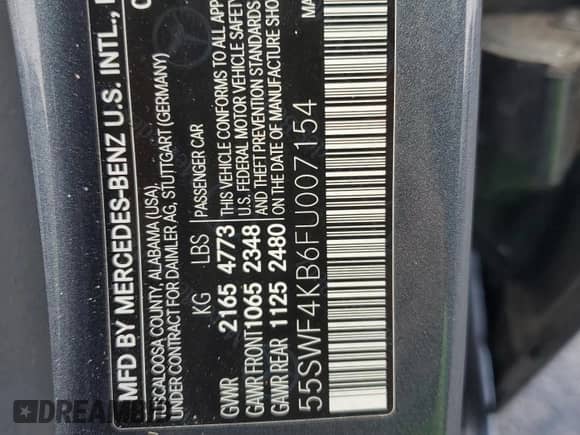 2015 Mercedes-Benz C 300 Luxury z VIN 55SWF4KB6FU007154, wystawiony jako Copart lot #81919475 z przebiegiem 96 424 mil mil oraz Szkoda całkowita • Salvage title. Historia ofert i sprzedaży dostępna na DreamBid. Obrazek 12.