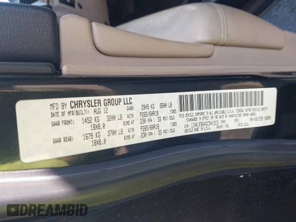 2013 Jeep Grand Cherokee Limited z VIN 1C4RJFBG4DC541915, wystawiony jako IAAI lot #43533562 z przebiegiem 164 436 mil mil oraz . Historia ofert i sprzedaży dostępna na DreamBid. Obrazek 9.