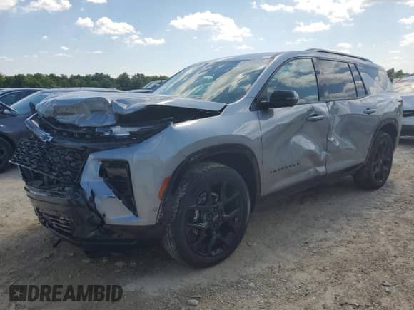 2025 Chevrolet Traverse AWD RS с VIN 1GNEVLRS5SJ265465, выставлен на аукционе Copart как лот 62789285 с пробегом 1 439 миль миль и Списание • Salvage title. История ставок и продаж доступна на DreamBid. Изображение 1.