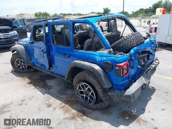 2024 Jeep Wrangler Rubicon z VIN 1C4PJXFG3RW261822, wystawiony jako IAAI lot #42719285 z przebiegiem Nie podano mil oraz . Historia ofert i sprzedaży dostępna na DreamBid. Obrazek 3.