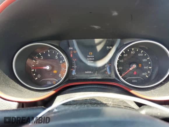 2017 Jeep Compass Trailhawk with VIN 3C4NJDDB6HT631761, listed as a Copart auction lot 62759555 with 94,528 mi miles and Salvage title. Bid and sale history available at DreamBid. Image 9.