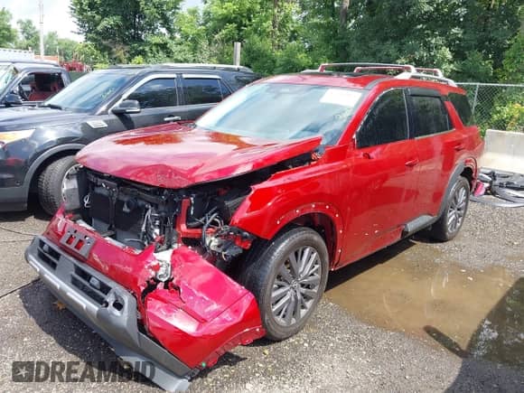 2024 Nissan Pathfinder SL with VIN 5N1DR3CD1RC211528, listed as a IAAI auction lot 42702282 with 26,589 mi miles and . Bid and sale history available at DreamBid. Image 2.