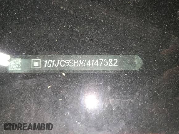 2016 Chevrolet Sonic LT с VIN 1G1JC5SB1G4147382, выставлен на аукционе Copart как лот 67113875 с пробегом 135 055 миль миль и На запчасти • Non repairable. История ставок и продаж доступна на DreamBid. Изображение 12.