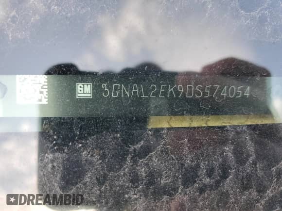 2013 Chevrolet Captiva Sport LS with VIN 3GNAL2EK9DS574054, listed as a Copart auction lot 78574134 with 239,388 mi miles and Salvage title. Bid and sale history available at DreamBid. Image 14.