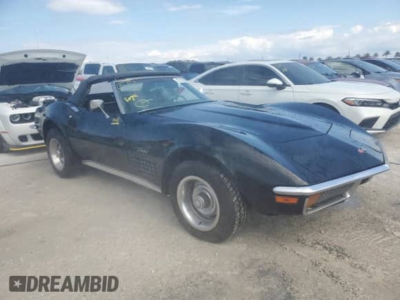 1972 Chevrolet Corvette с VIN 1Z67K2S505496, выставлен на аукционе Copart как лот 77101004 с пробегом 13 536 миль миль и На запчасти • Non repairable. История ставок и продаж доступна на DreamBid. Изображение 4.