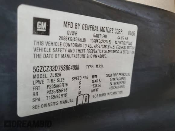 2006 Saturn VUE z VIN 5GZCZ33D76S864008, wystawiony jako Copart lot #77001954 z przebiegiem 192 849 mil mil oraz Nie do naprawy • Non repairable. Historia ofert i sprzedaży dostępna na DreamBid. Obrazek 13.